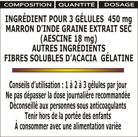200 Gélules Marron D'Inde Bio AB - Dosage 225 Mg - France Herboristerie